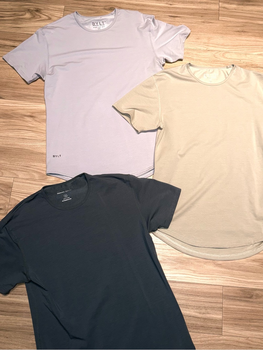 BYLT BASICS LOT OF 3 GYM SHIRTS LIKE NEW MENS MEDIUMS BUNDLE